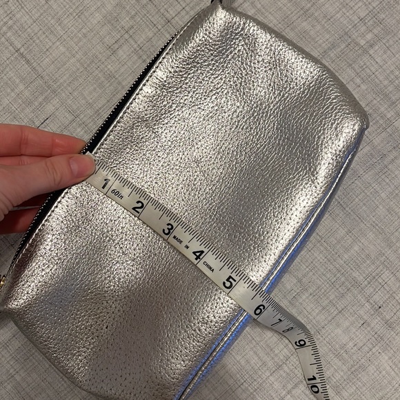 Boden metallic silver leather cosmetics zip pouch - Picture 12 of 12